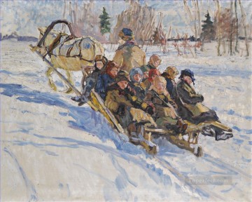 学校へ ニコライ・ボグダノフ・ベルスキーの子供たち 印象派 Oil Paintings